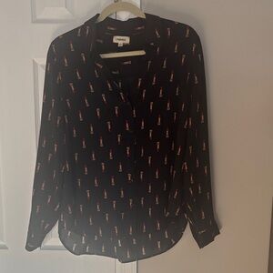 L'AGENCE Black and Red Printed Blouse